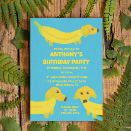 Invitación Fiesta Personalizado de perros bananeros