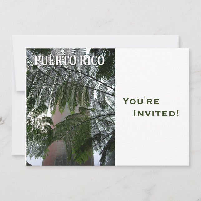 Invitación Fiesta personalizado del buen viaje de Puerto Rico (Anverso)