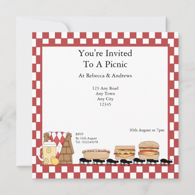 Invitación Fiesta picnic (Anverso)