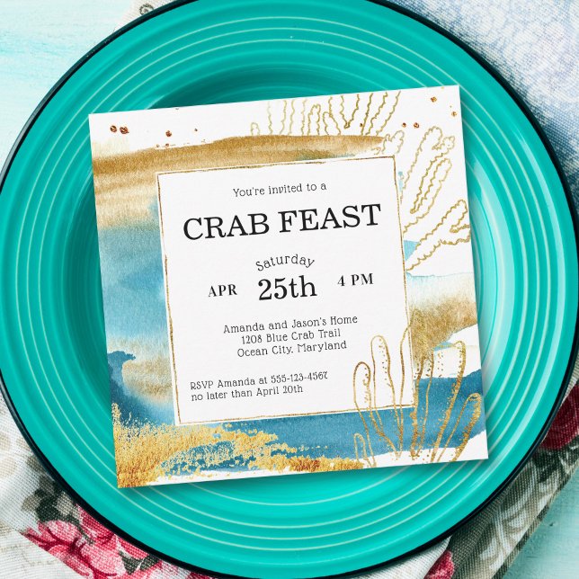Invitación Fiesta, picnic o cena de un festival de cangrejo (Subido por el creador)
