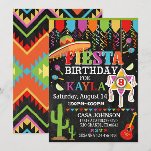 Invitación Fiesta Pinata Fiesta Colores Brillantes Cumpleaños