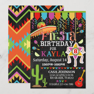 Invitación Fiesta Pinata Fiesta Colores Brillantes Cumpleaños
