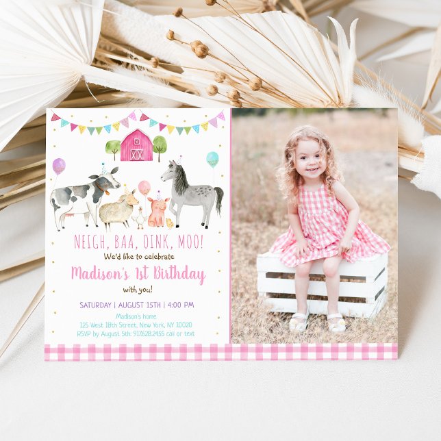 Invitación Fiesta Pink Farm Cumpleaños (Subido por el creador)