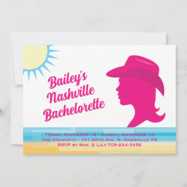 Invitación Fiesta Pink Nashville Weekend Bachelorette white