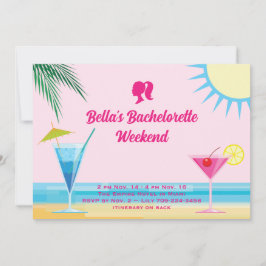 Invitación Fiesta Pink Summertime Beach Weekend Bachelorette