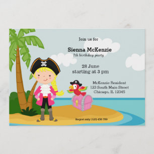 Invitación Fiesta pirata