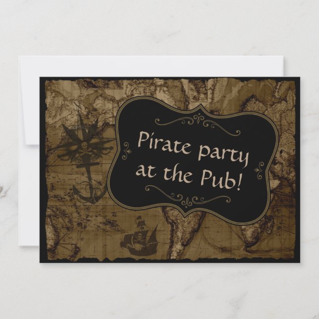 Invitación Fiesta pirata (Anverso)