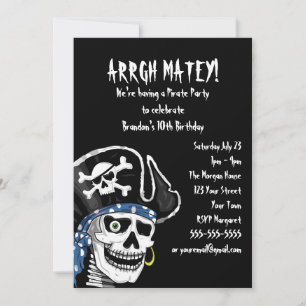 Invitación Fiesta pirata Personalizable