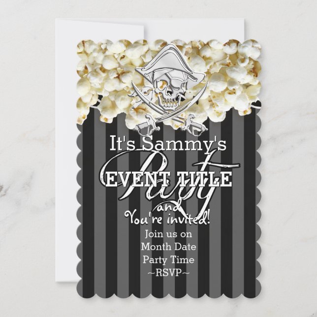 Invitación Fiesta pirata personalizado (Anverso)