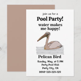 Invitación Fiesta Piscina Pelican Bird Beach