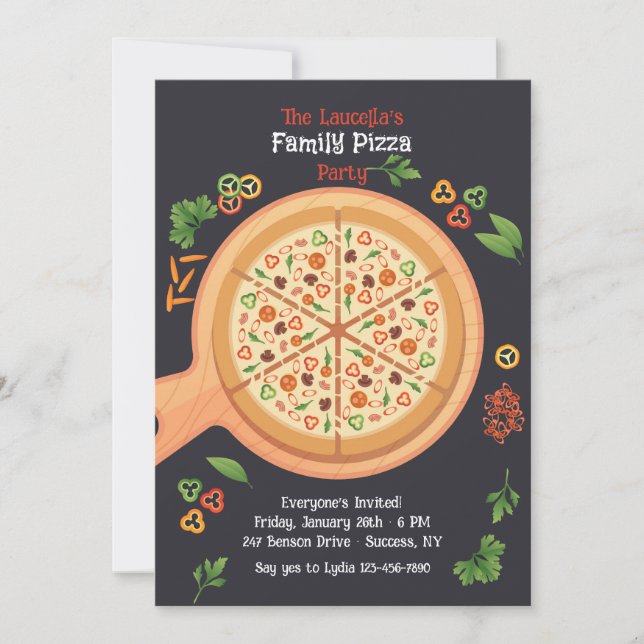 Invitación Fiesta Pizza (Anverso)