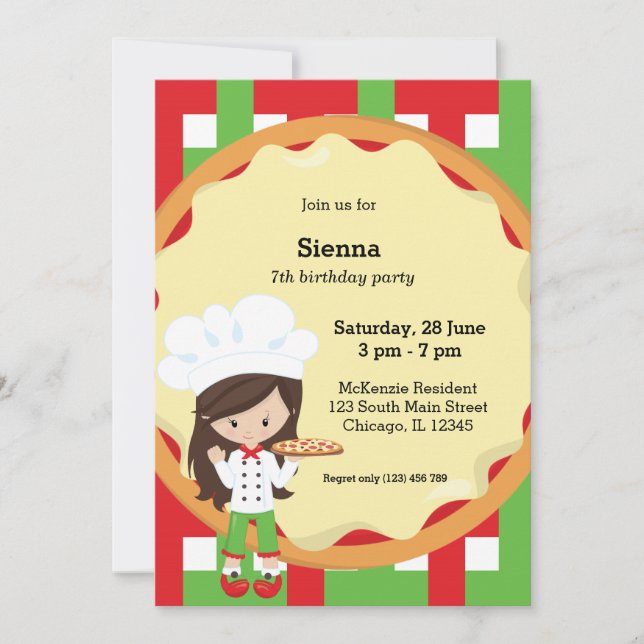 Invitación Fiesta Pizza (Anverso)