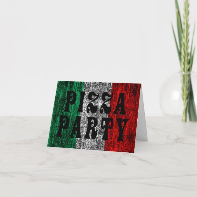 Invitación fiesta pizza (bandera italiana) (Anverso)