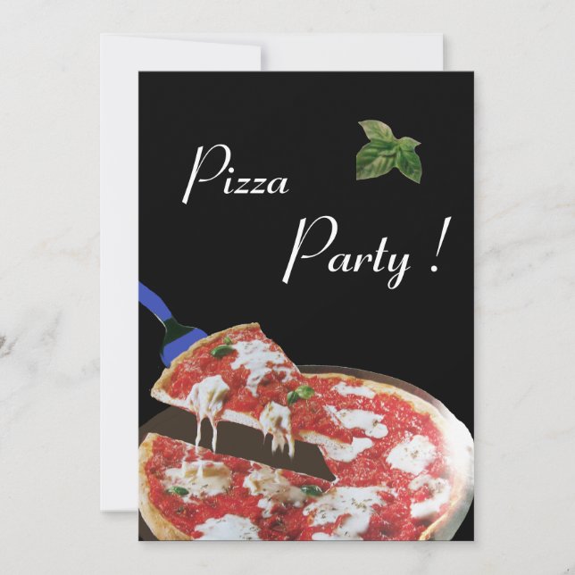 Invitación Fiesta PIZZA, cena ITALIANA DE COCINA, brunch (Anverso)