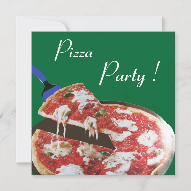 Invitación Fiesta PIZZA, cena ITALIANA DE COCINA, brunch, ver (Anverso)
