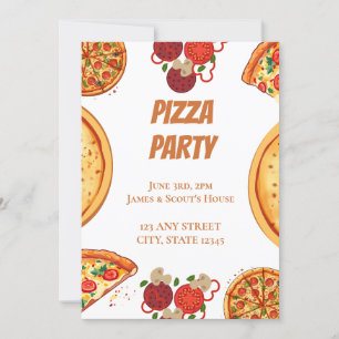 Invitación Fiesta Pizza con todos los Toppings
