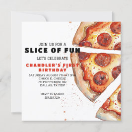 Invitación Fiesta Pizza Cumpleaños