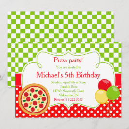 Invitación Fiesta Pizza Cumpleaños