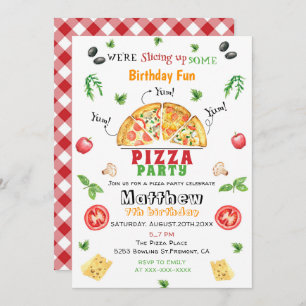 Invitación Fiesta Pizza Cumpleaños