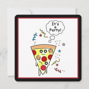 Invitación Fiesta Pizza de Cumpleaños