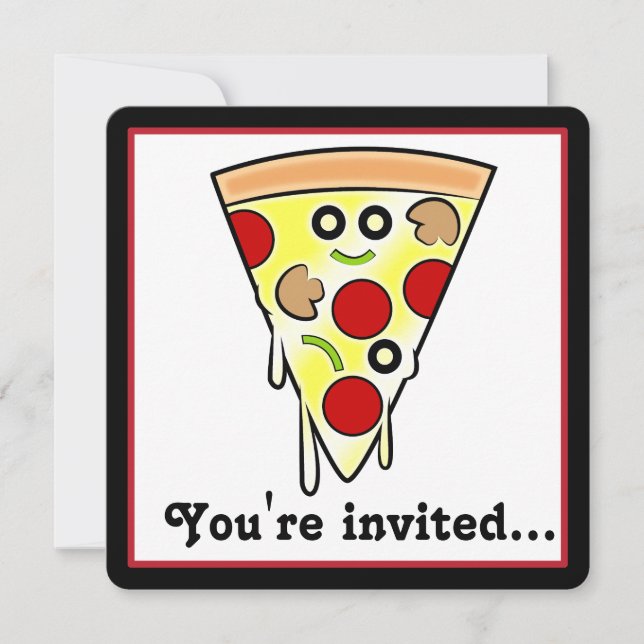 Invitación Fiesta Pizza de Cumpleaños (Anverso)