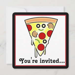 Invitación Fiesta Pizza de Cumpleaños