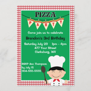 Invitación Fiesta Pizza del niño
