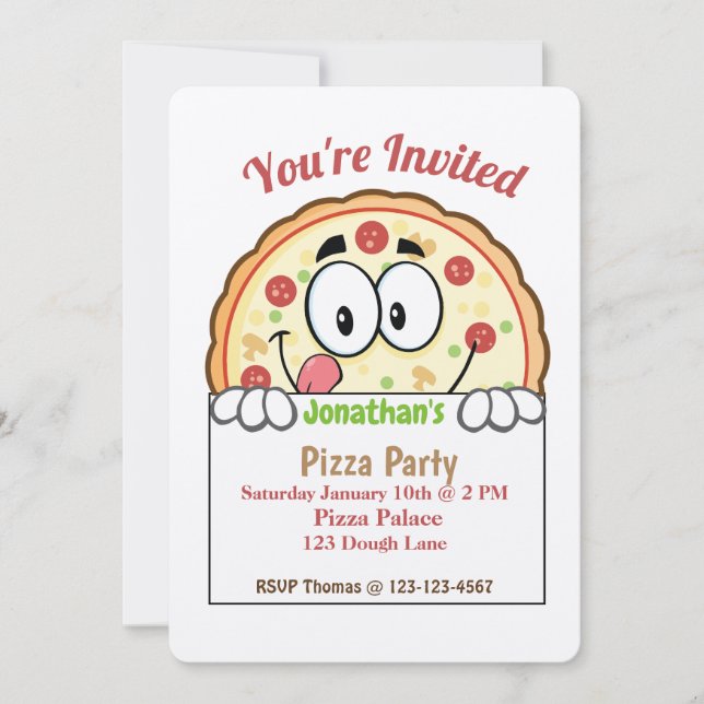 Invitación Fiesta Pizza Invitado (Anverso)