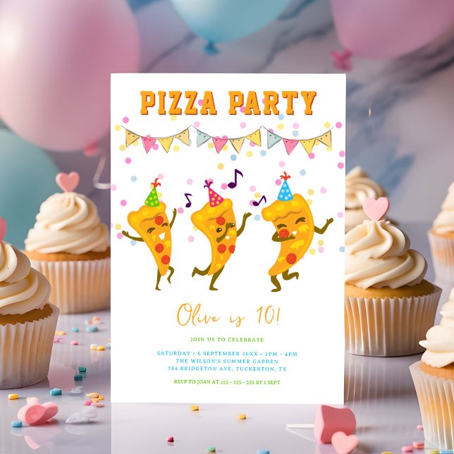 Invitación Fiesta Pizza Moderno Cute Niños Sencillos Cumpleañ (Subido por el creador)