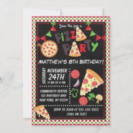 Invitación Fiesta Pizza Niños Fiesta de cumpleaños
