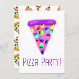 Invitación Fiesta Pizza (Púrpura)