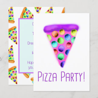 Invitación Fiesta Pizza (Púrpura)