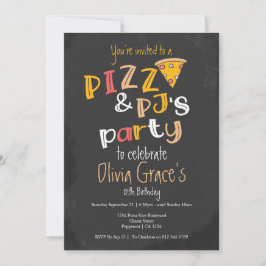 Invitación Fiesta Pizza Y Pajama
