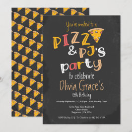 Invitación Fiesta Pizza Y Pajama