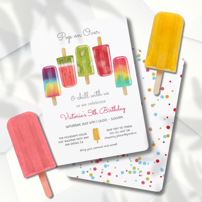 Invitación Fiesta Popsicle (Subido por el creador)