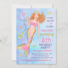 Invitación Fiesta por el cumpleaños de la sirena en Sea Beach