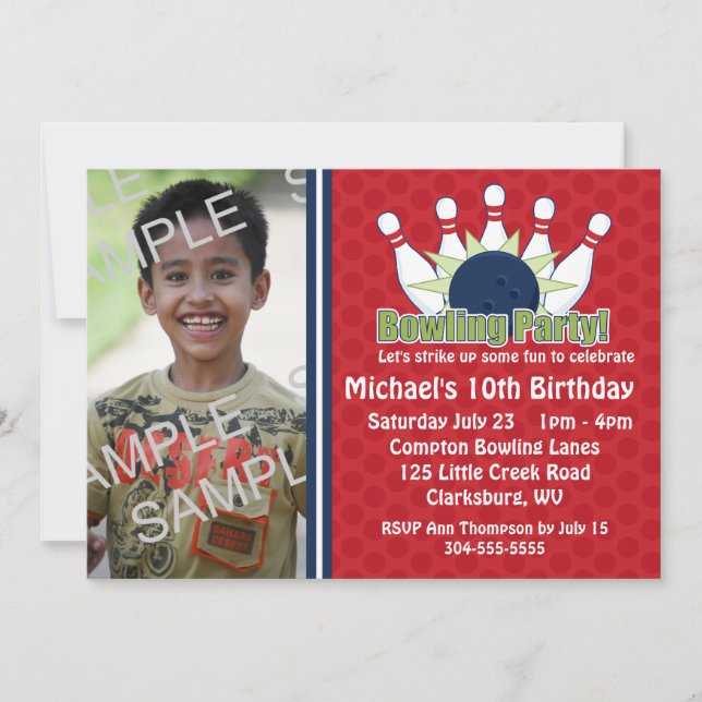 Invitación Fiesta por el cumpleaños del Personalizado (Anverso)