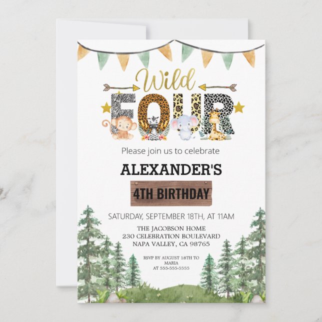 Invitación Fiesta por el Día del Nacimiento Silvestre (Anverso)