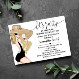 Invitación Fiesta por piscina antes de hacer ducha de novia