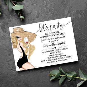 Invitación Fiesta por piscina antes de hacer ducha de novia