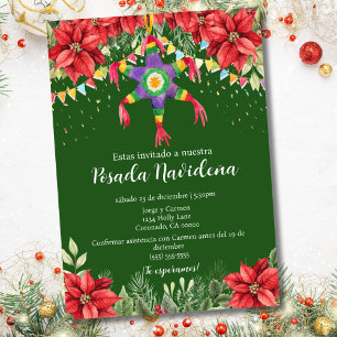Invitación Fiesta Posada Mexicana de Piñata Navideña
