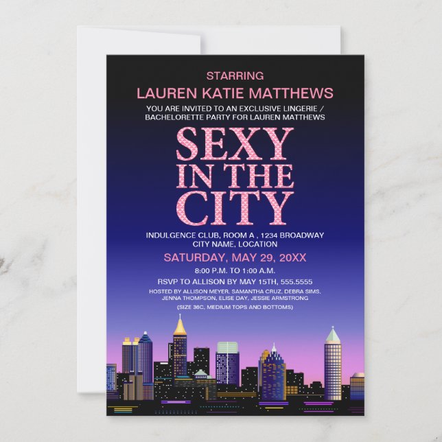 Invitación Fiesta Poster de cine Atlanta Bachelorette (Anverso)