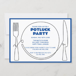 INVITACIÓN FIESTA POTLUCK PERSONALIZABLE