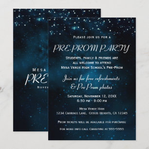 Invitación Fiesta Pre Baile de Gala Noche Estrellada Encantad