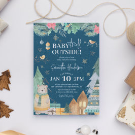 Invitación Fiesta Prénatal Escandinava 'Cielo, hace frío afue