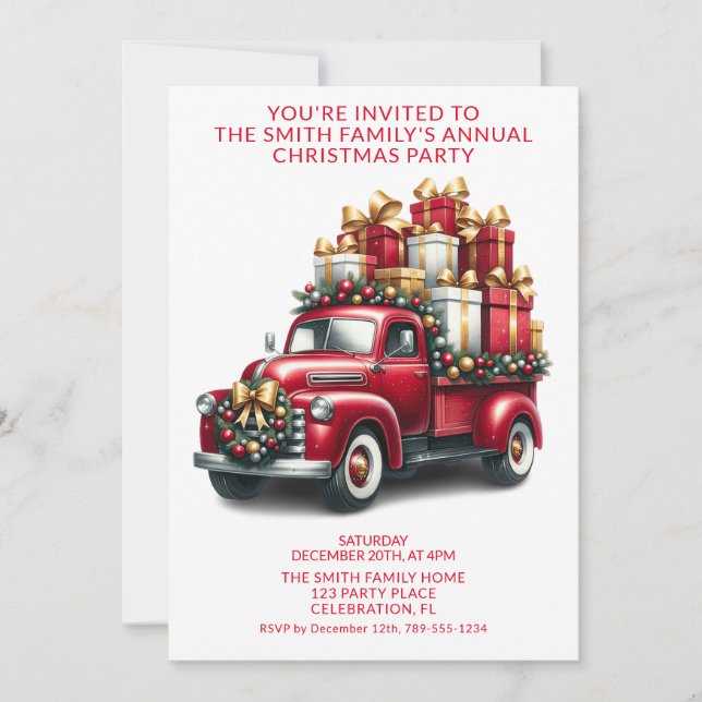 Invitación Fiesta presentada por Camión Rojo (Anverso)