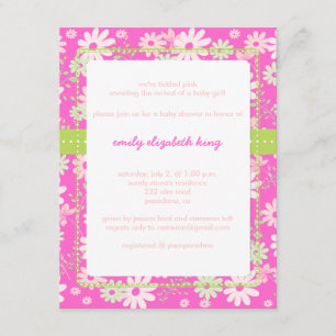 Invitación Fiesta Pretty in Pink Garden baby shower/diy color