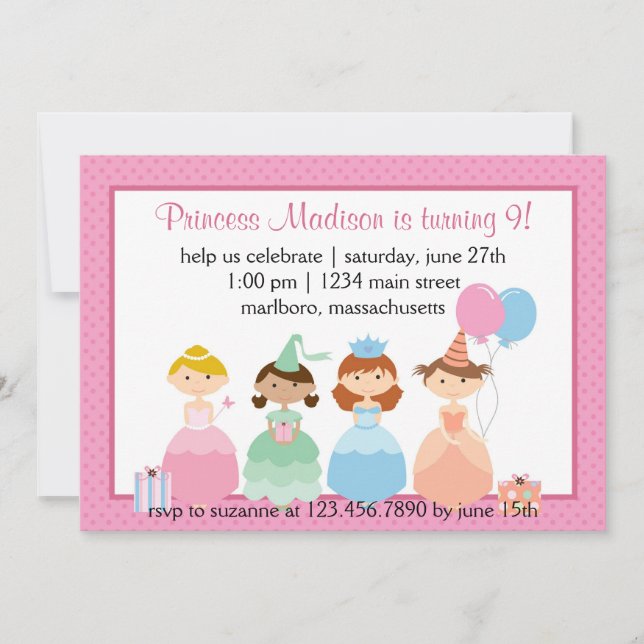 Invitación Fiesta Princesa (Anverso)
