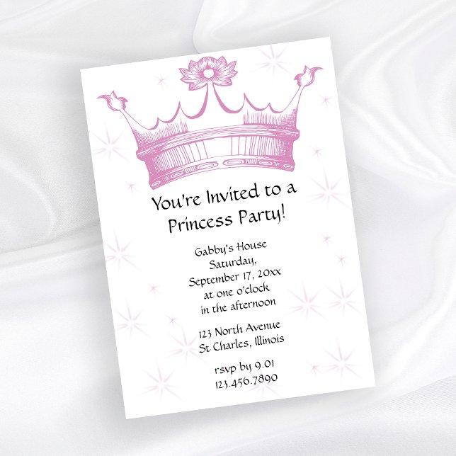 Invitación Fiesta Princesa de la Corona Rosa (Subido por el creador)