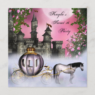 Invitación Fiesta Princesa Rosas Rosadas Dulces 16